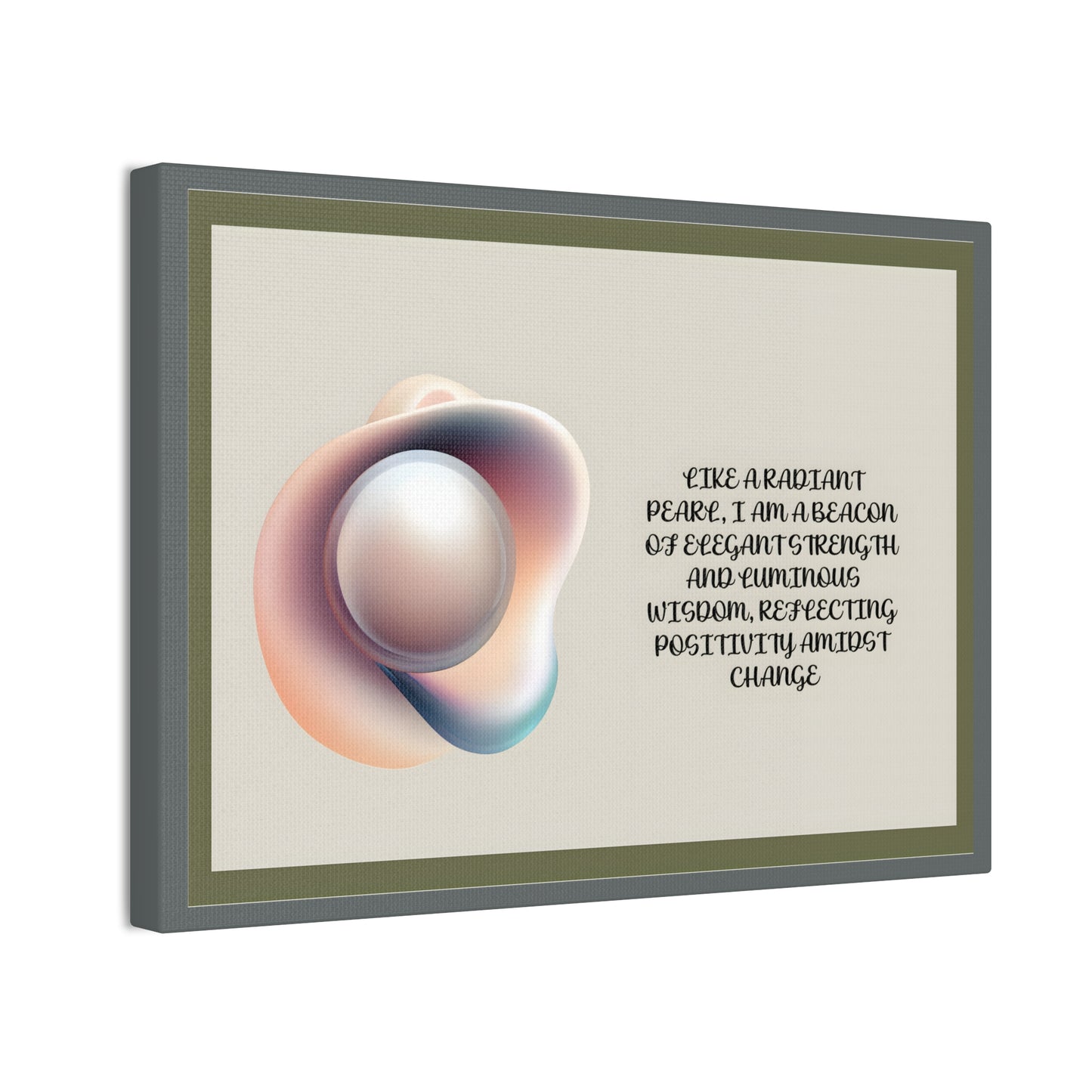 Pearl Essence: Radiant Beacon of Strength Wall Art"