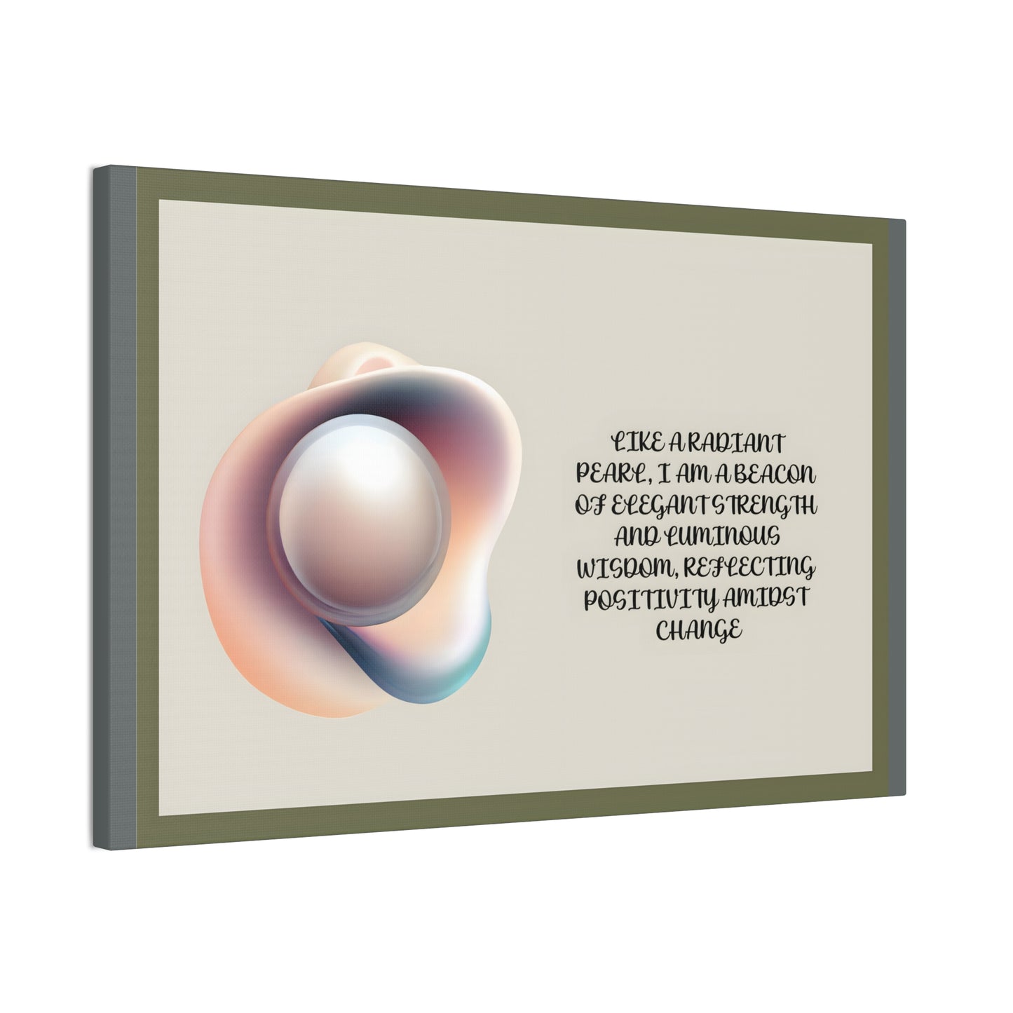 Pearl Essence: Radiant Beacon of Strength Wall Art"