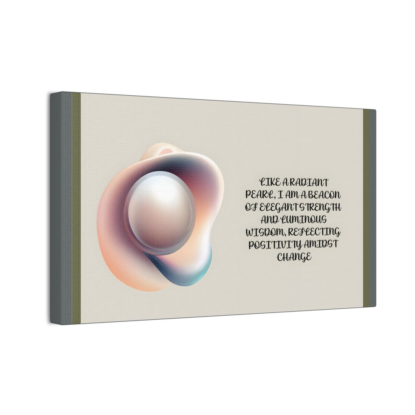 Pearl Essence: Radiant Beacon of Strength Wall Art"