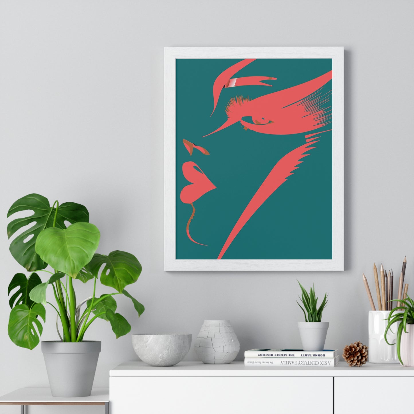 Abstract Female Silhouette Framed Poster - Modern Art for Home Decor