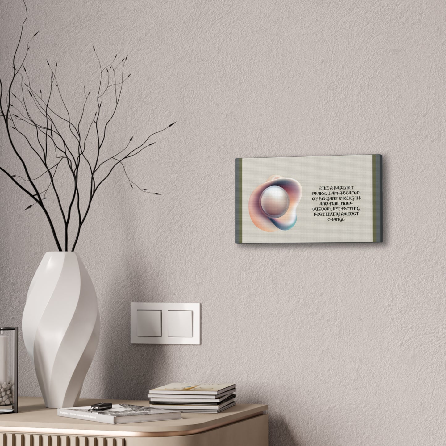 Pearl Essence: Radiant Beacon of Strength Wall Art"