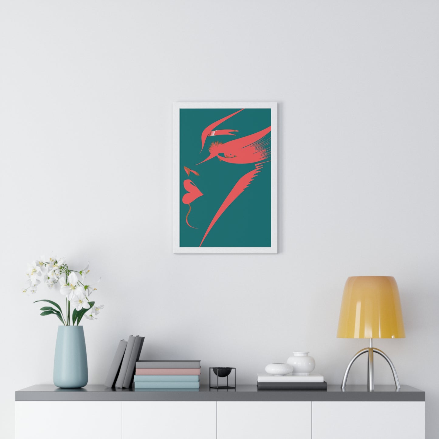 Abstract Female Silhouette Framed Poster - Modern Art for Home Decor