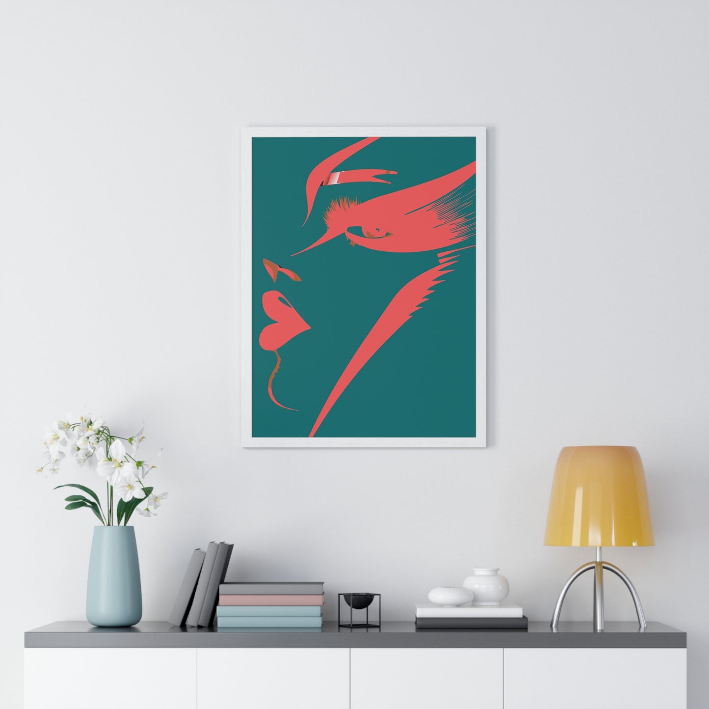 Abstract Female Silhouette Framed Poster - Modern Art for Home Decor