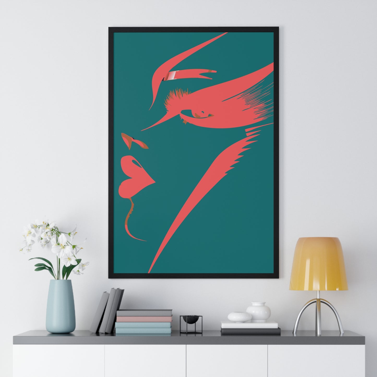 Abstract Female Silhouette Framed Poster - Modern Art for Home Decor