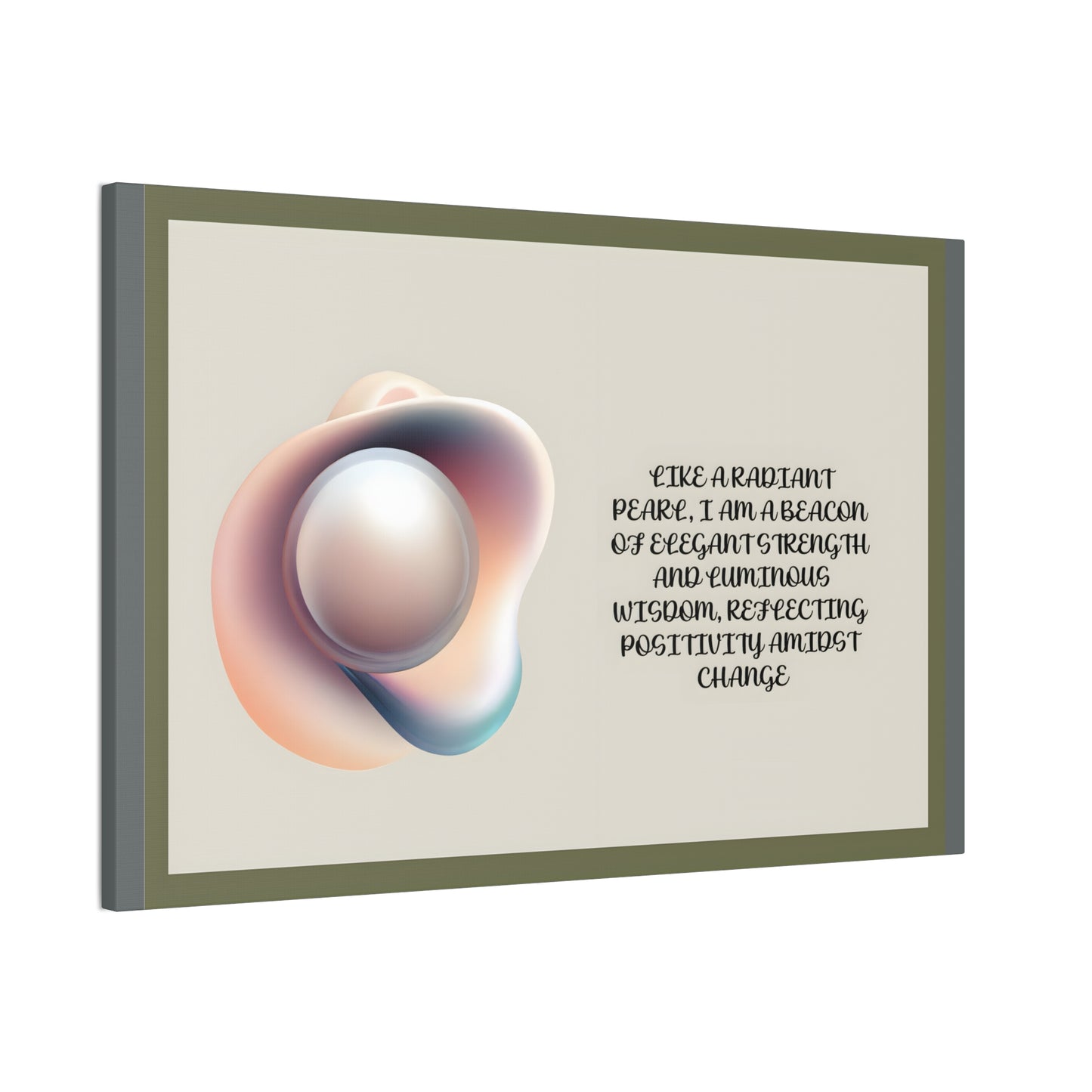 Pearl Essence: Radiant Beacon of Strength Wall Art"