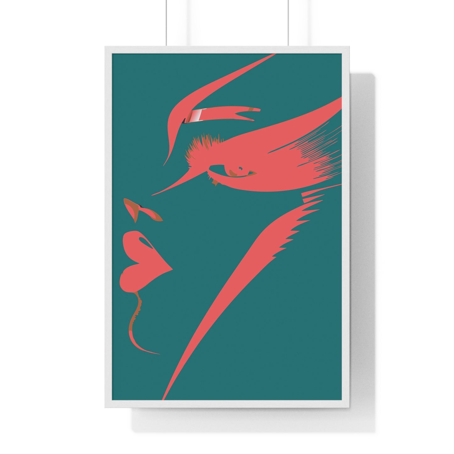 Abstract Female Silhouette Framed Poster - Modern Art for Home Decor