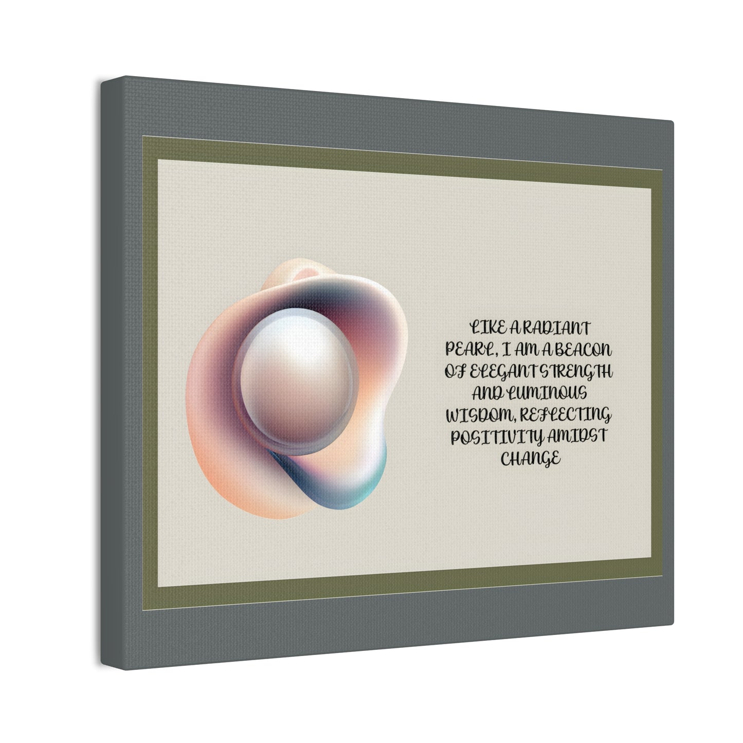 Pearl Essence: Radiant Beacon of Strength Wall Art"