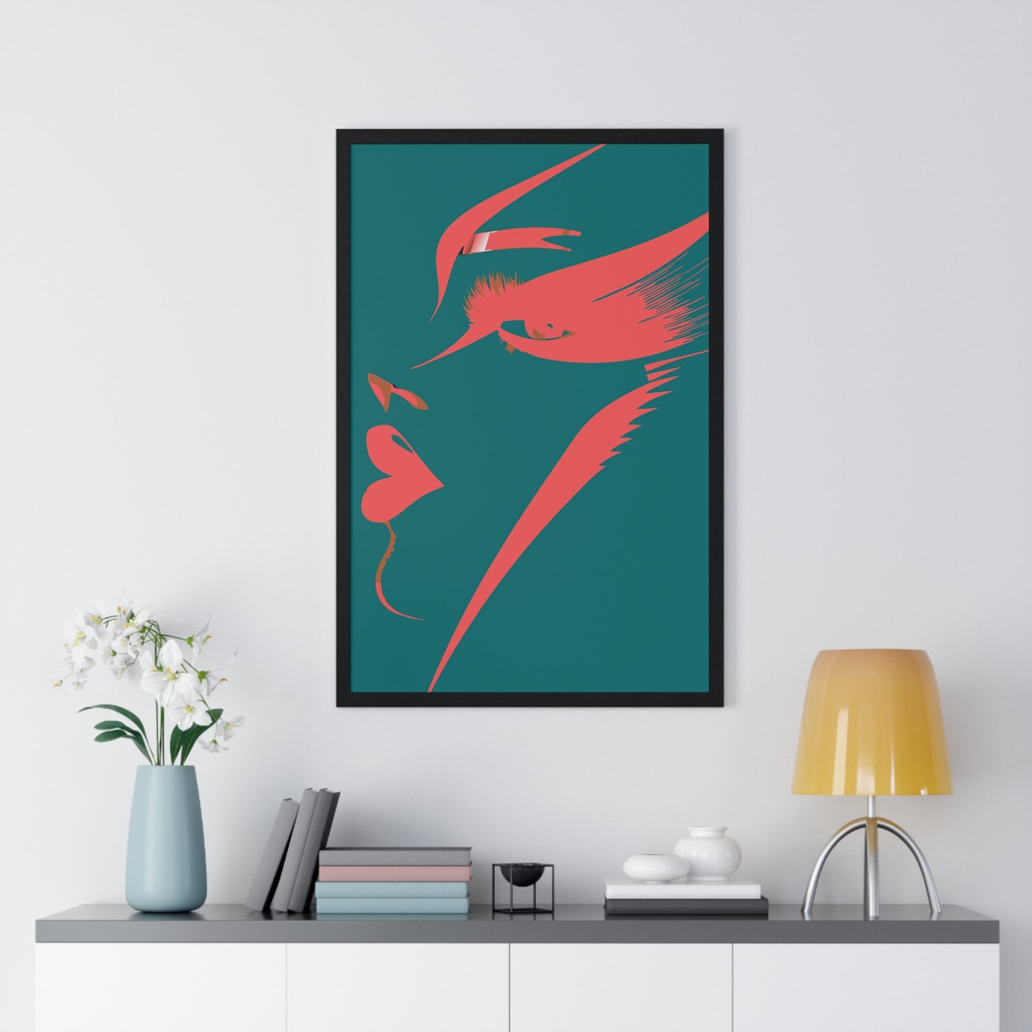 Abstract Female Silhouette Framed Poster - Modern Art for Home Decor