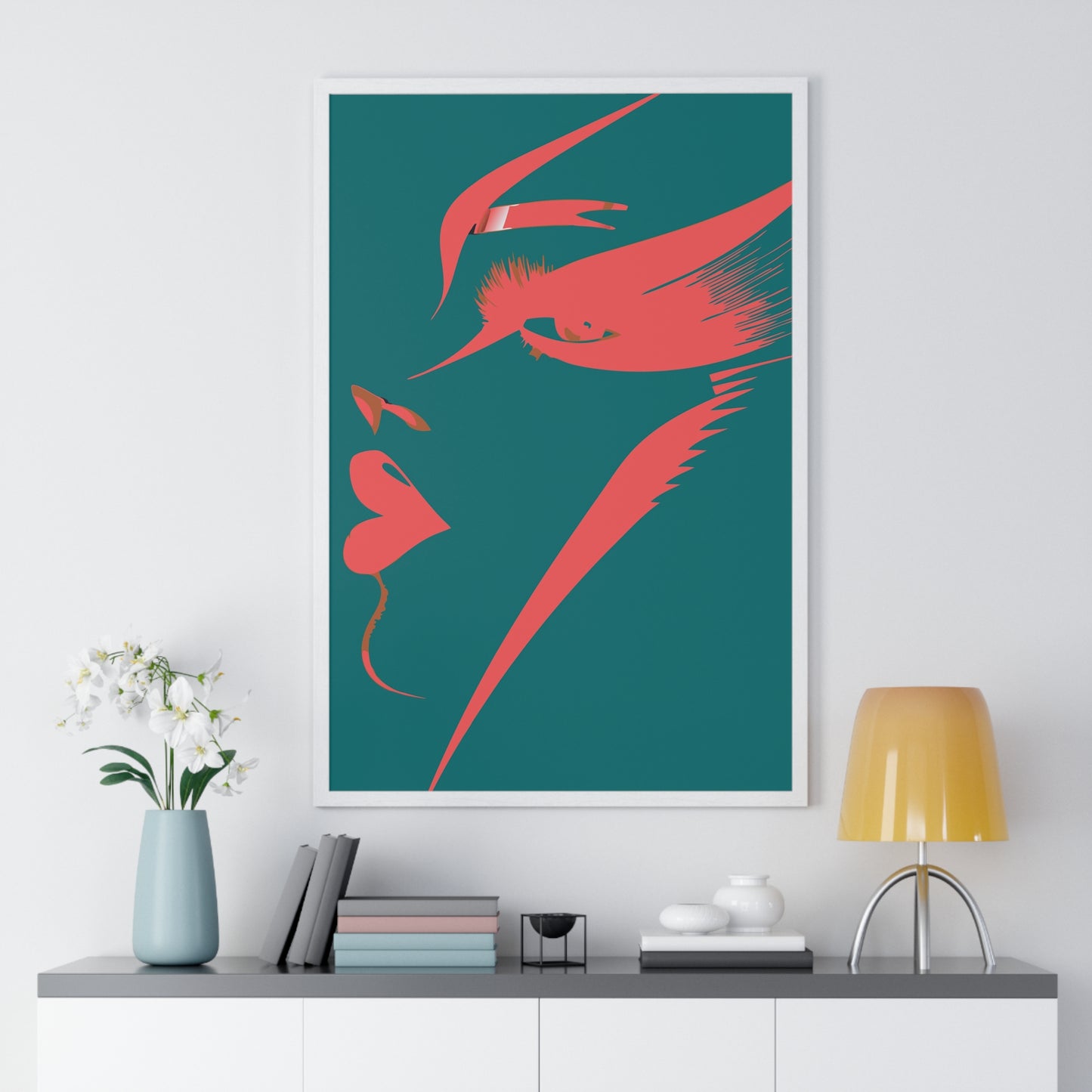 Abstract Female Silhouette Framed Poster - Modern Art for Home Decor