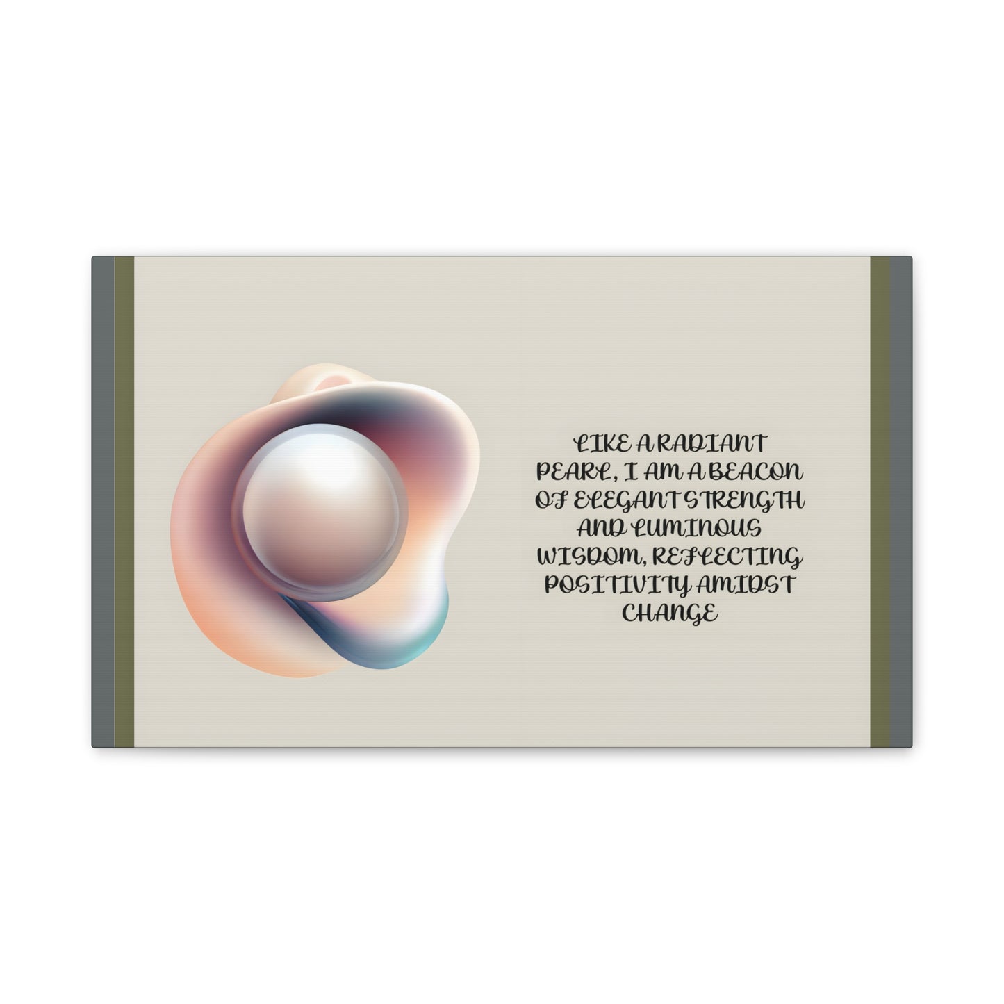 Pearl Essence: Radiant Beacon of Strength Wall Art"