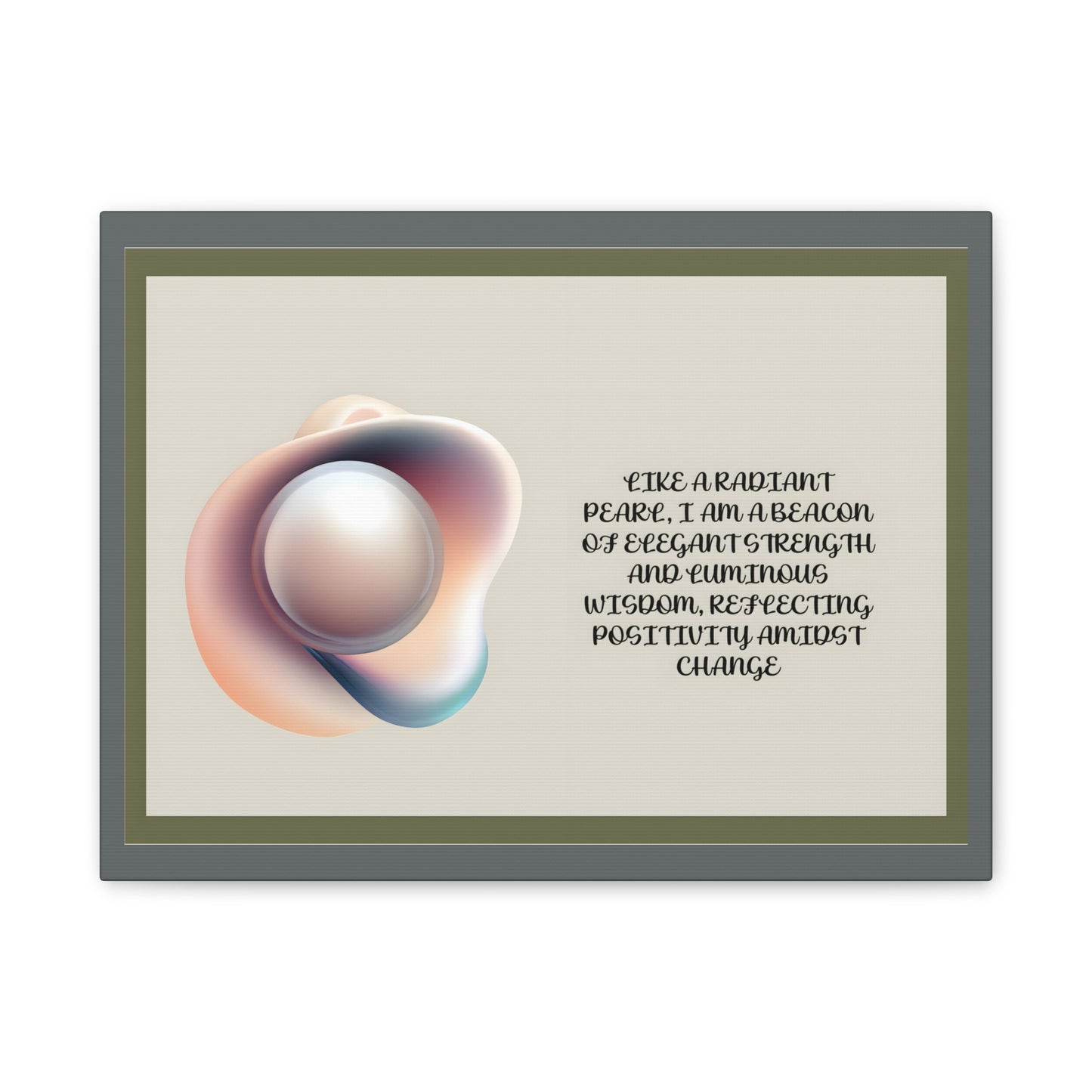 Pearl Essence: Radiant Beacon of Strength Wall Art"