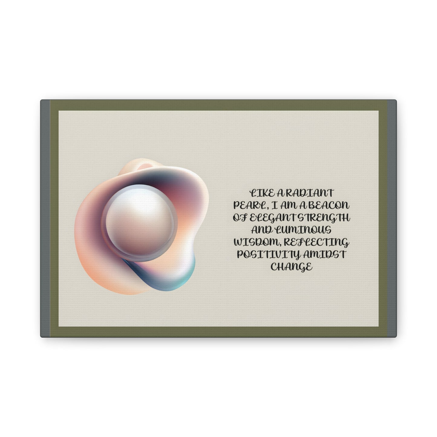 Pearl Essence: Radiant Beacon of Strength Wall Art"