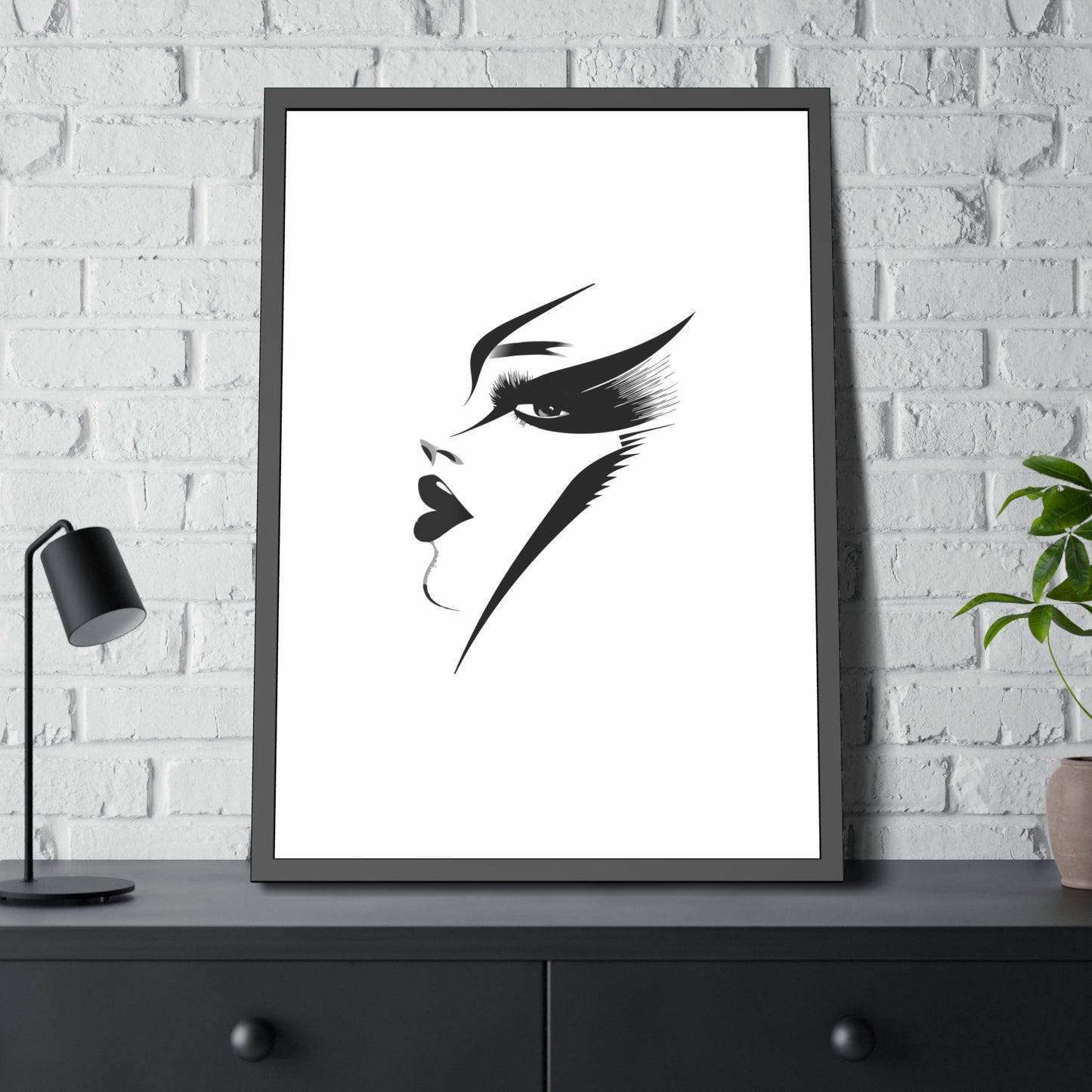 Bold & Futuristic Face Art – Framed Print
