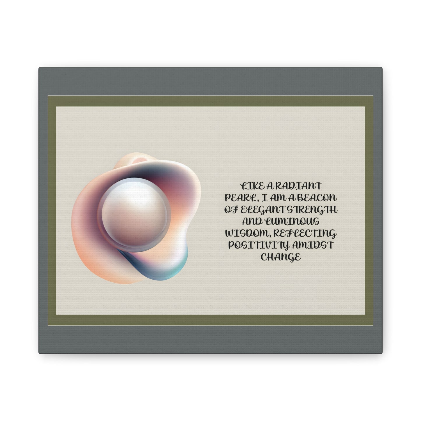 Pearl Essence: Radiant Beacon of Strength Wall Art"