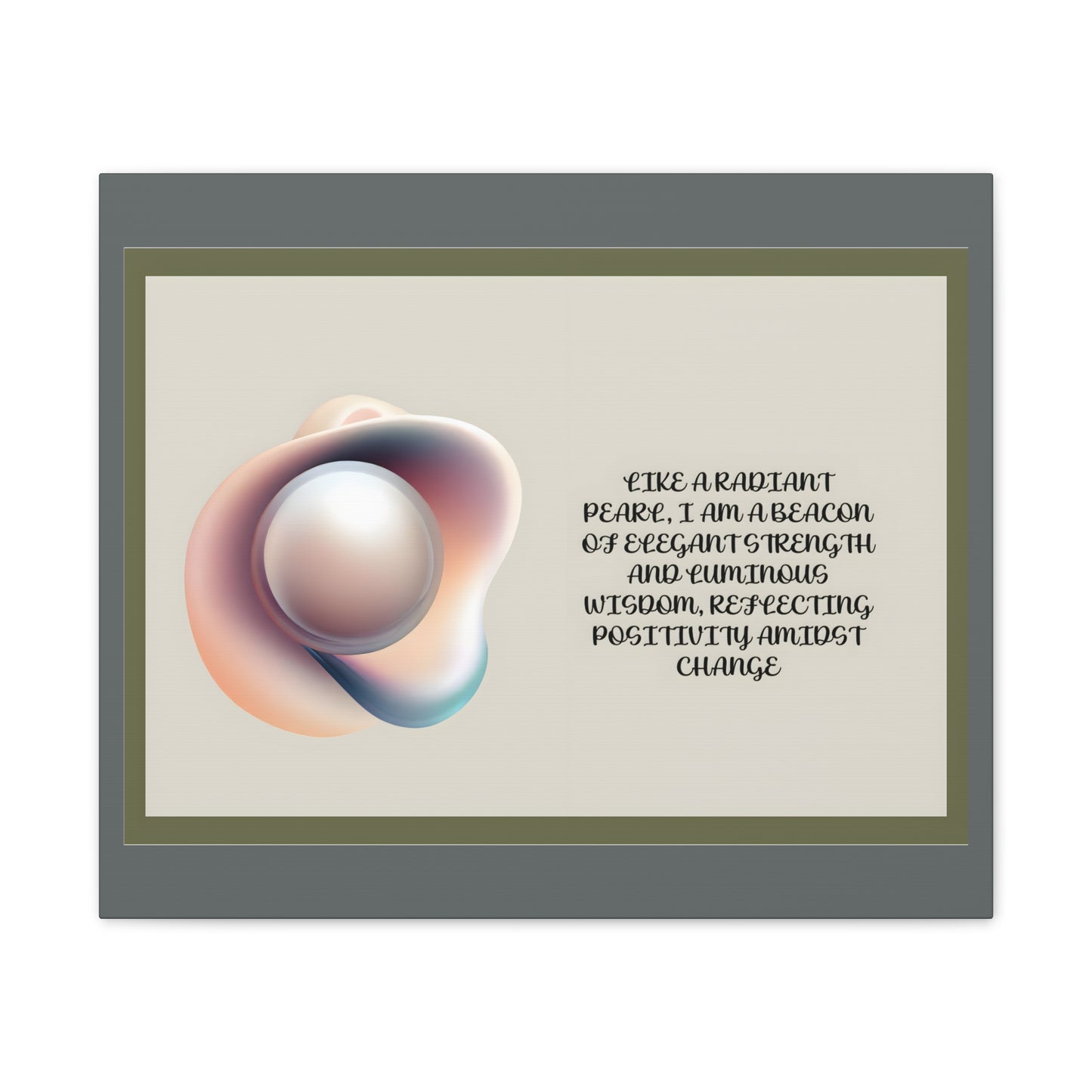 Pearl Essence: Radiant Beacon of Strength Wall Art"