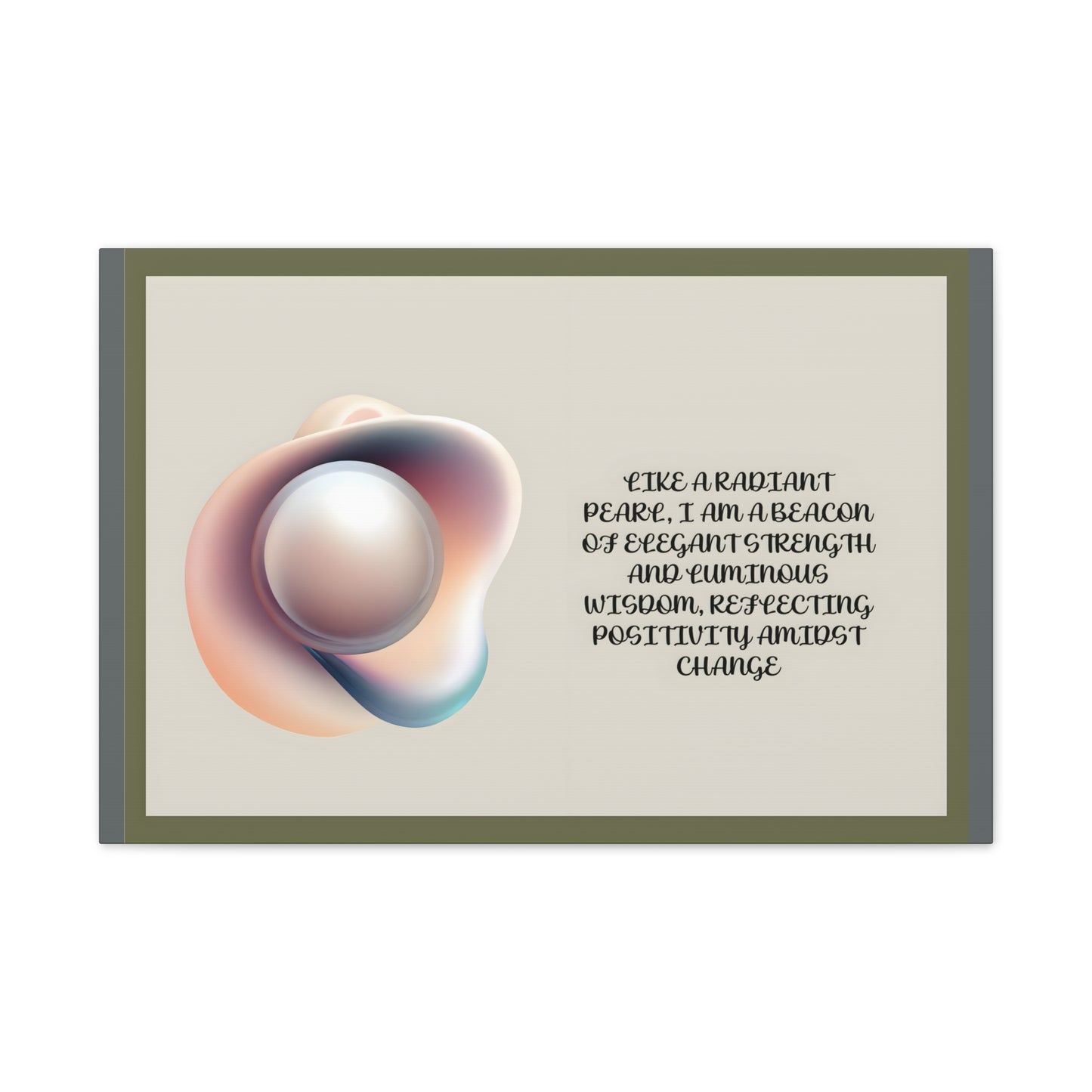 Pearl Essence: Radiant Beacon of Strength Wall Art"