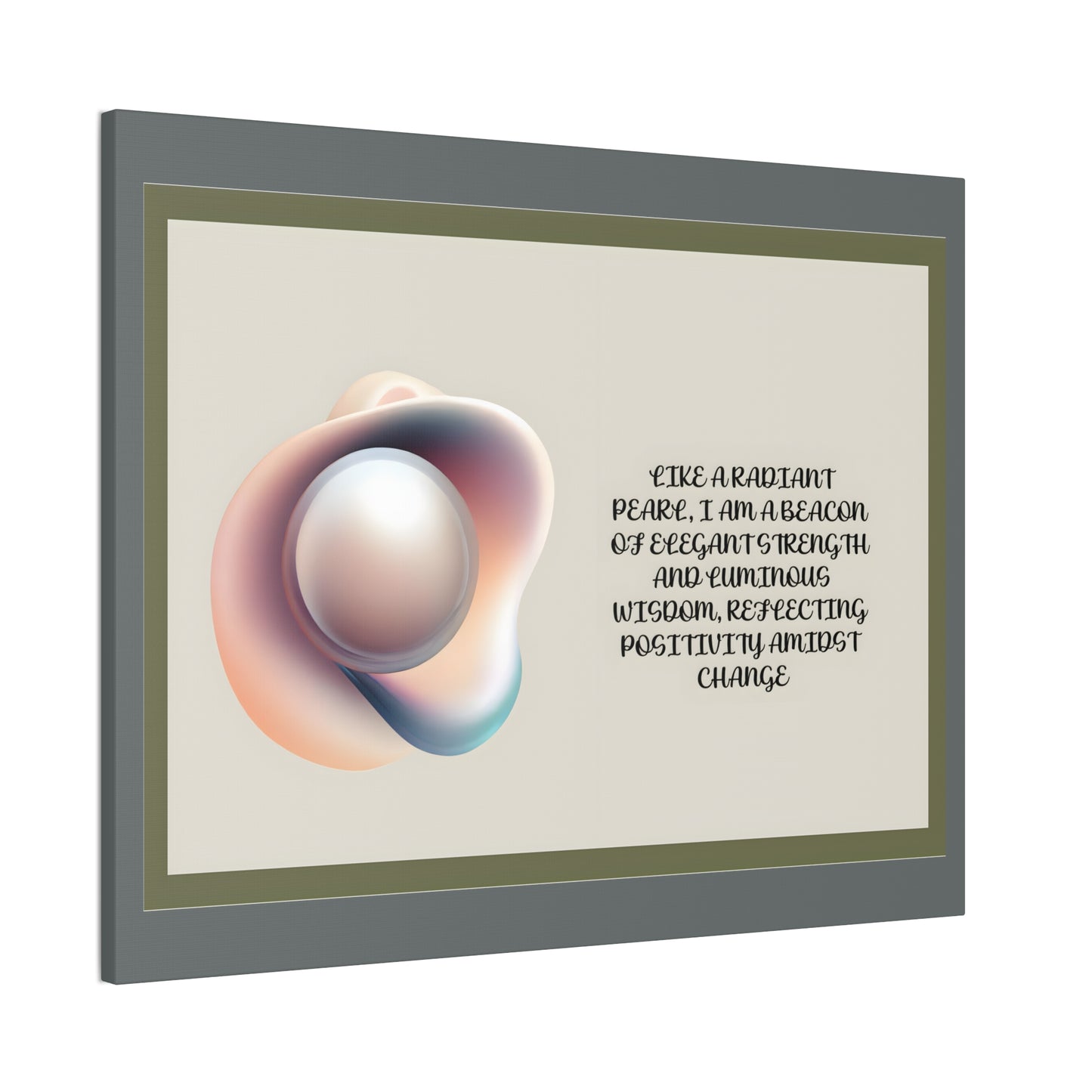 Pearl Essence: Radiant Beacon of Strength Wall Art"