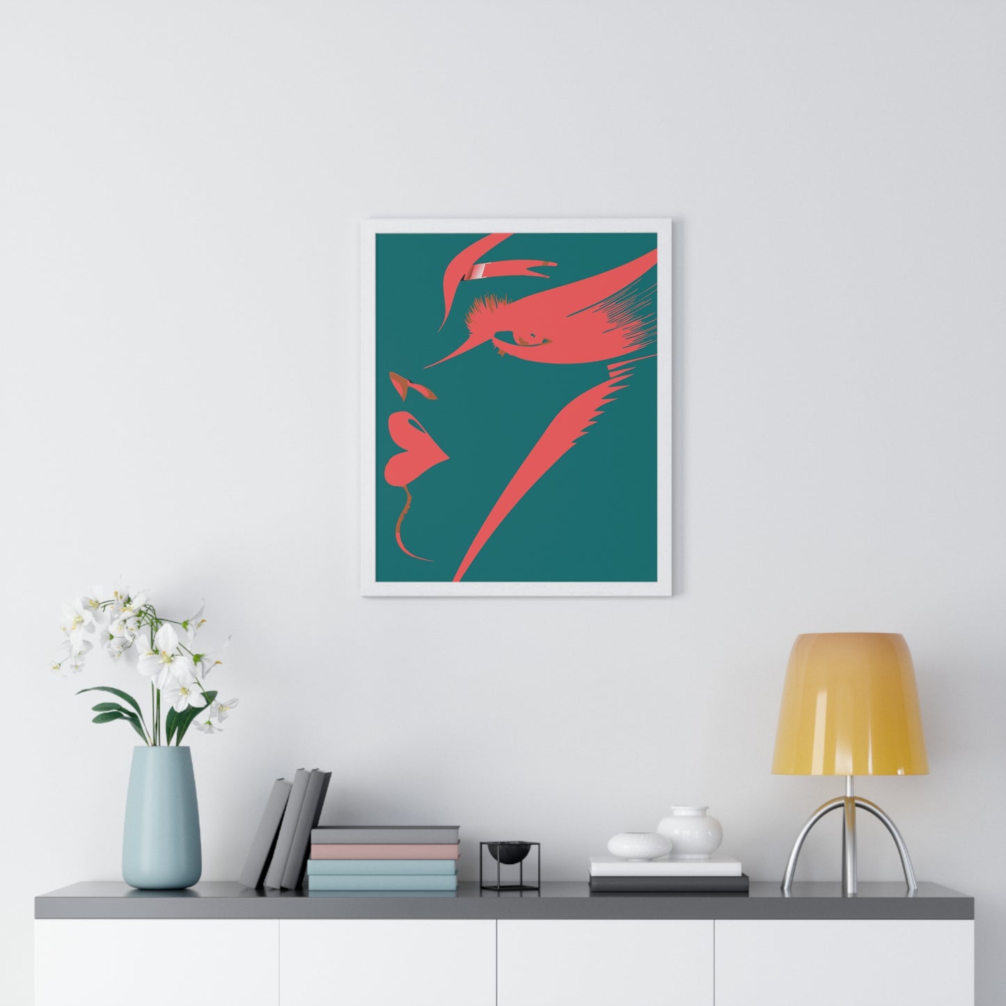 Abstract Female Silhouette Framed Poster - Modern Art for Home Decor