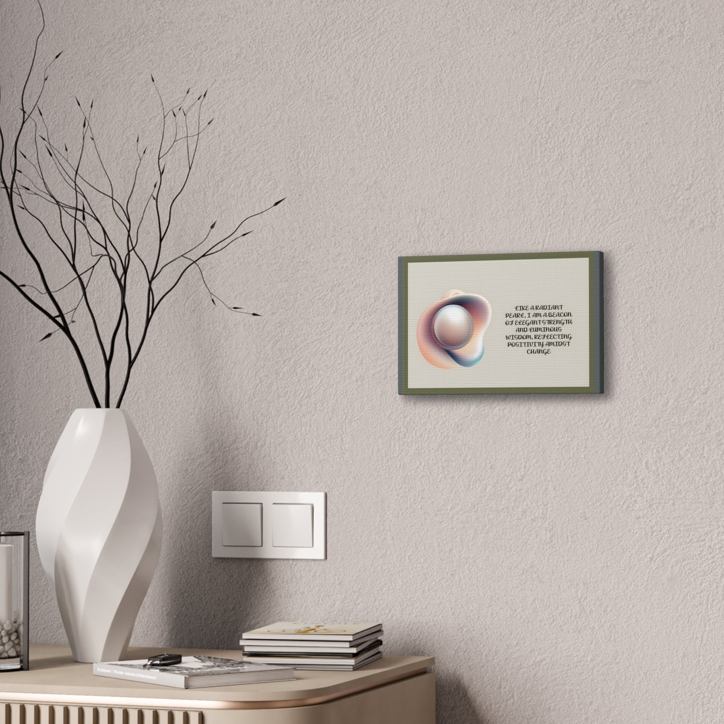 Pearl Essence: Radiant Beacon of Strength Wall Art"