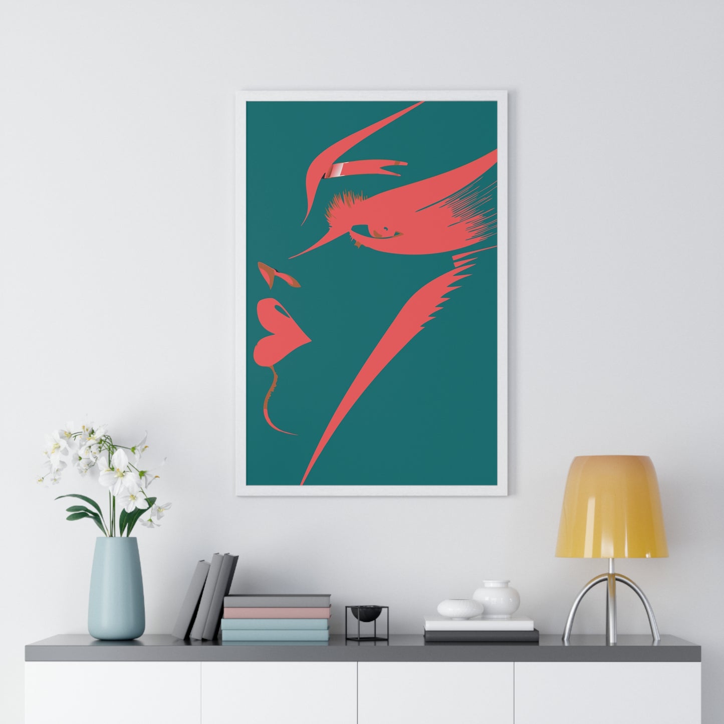 Abstract Female Silhouette Framed Poster - Modern Art for Home Decor
