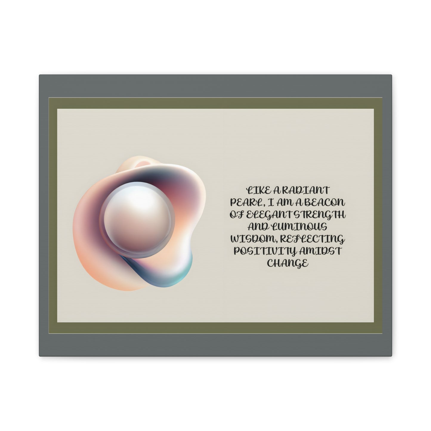 Pearl Essence: Radiant Beacon of Strength Wall Art"