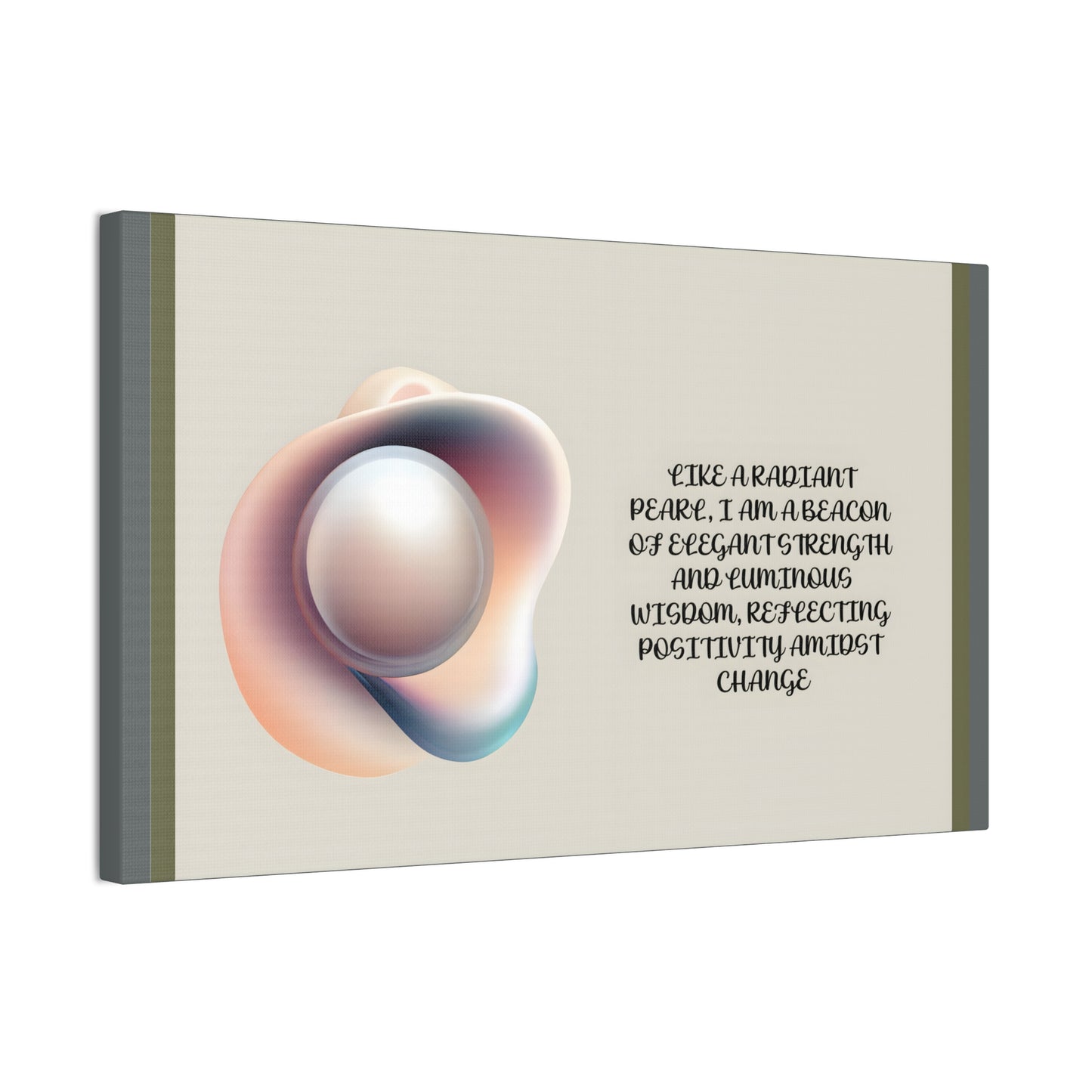 Pearl Essence: Radiant Beacon of Strength Wall Art"
