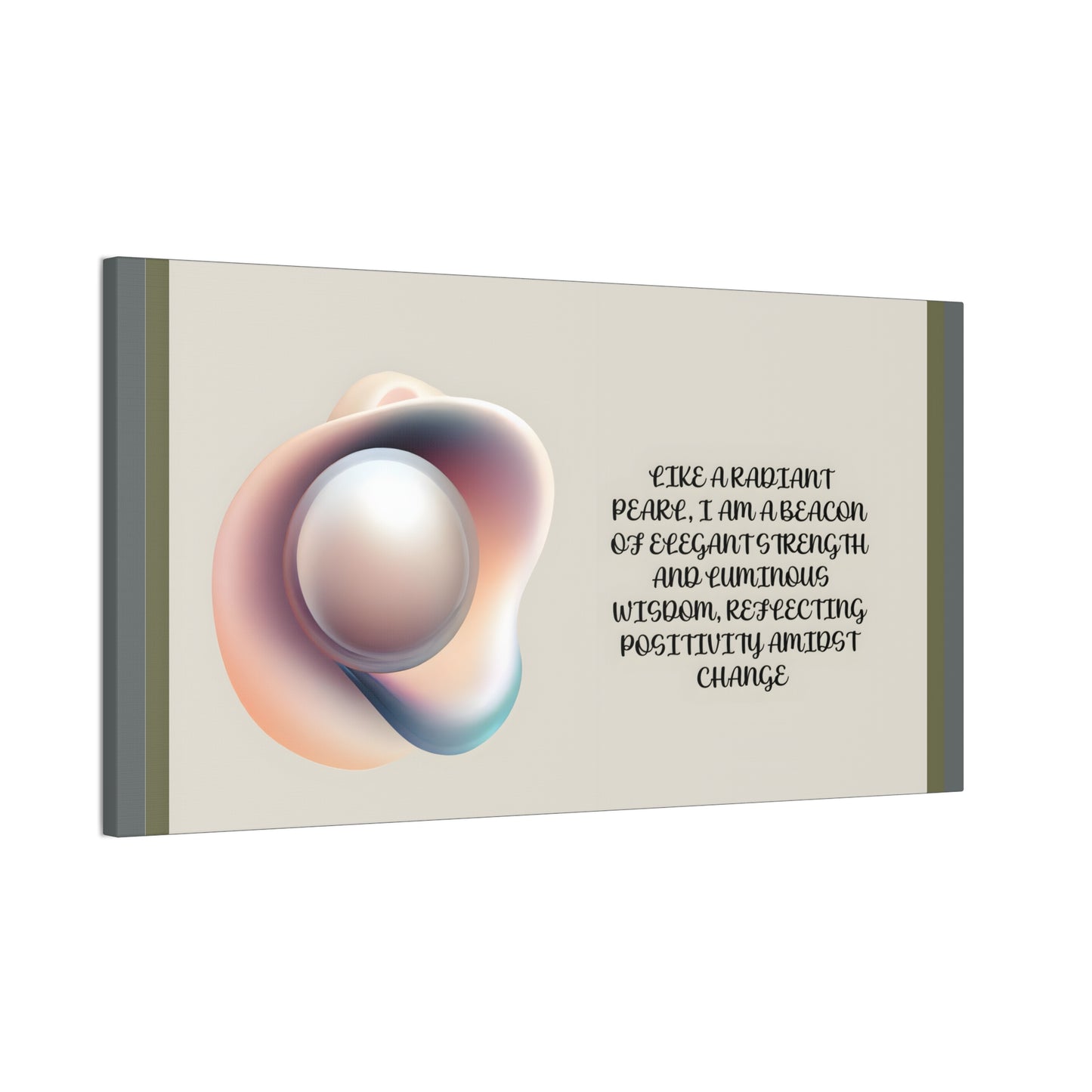 Pearl Essence: Radiant Beacon of Strength Wall Art"