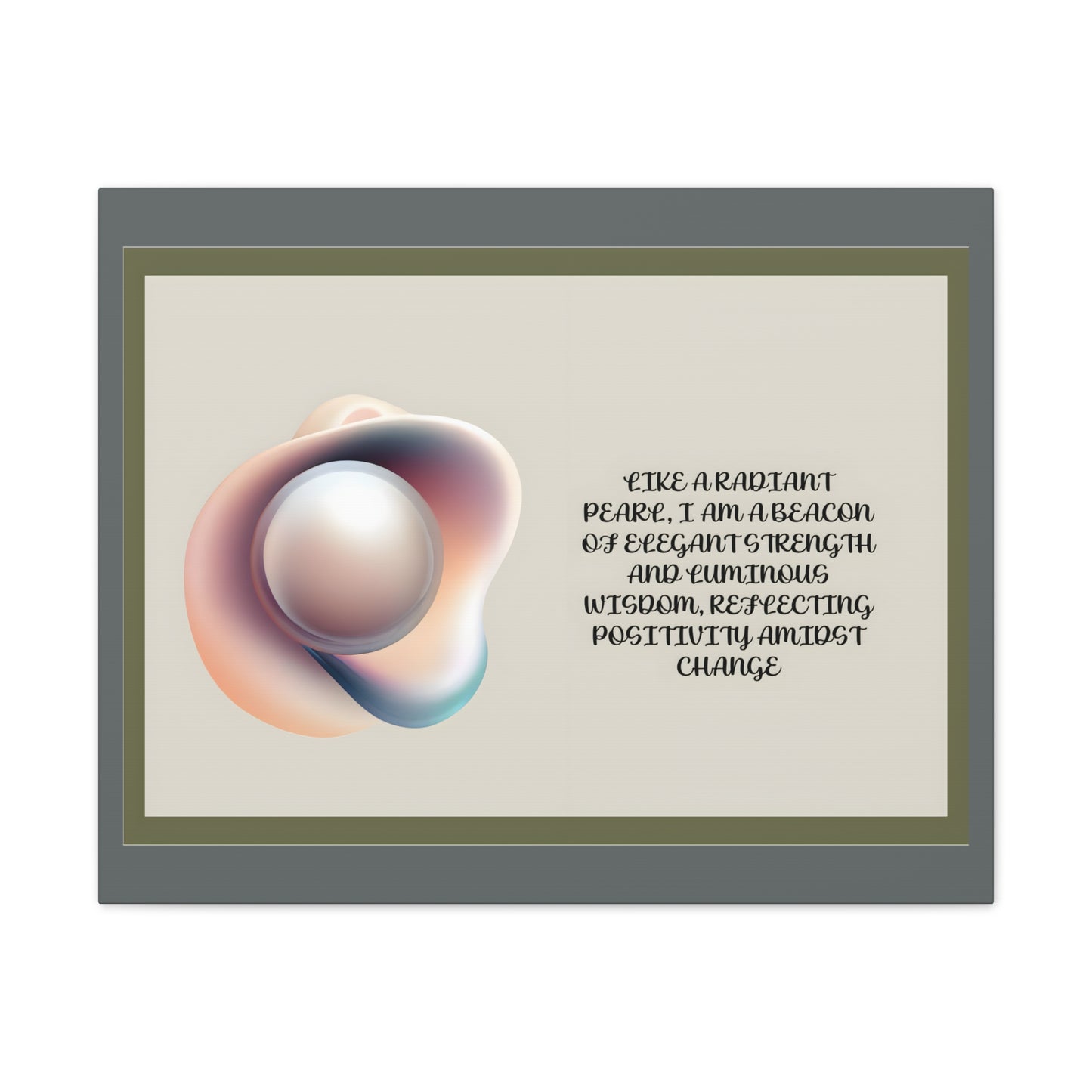 Pearl Essence: Radiant Beacon of Strength Wall Art"