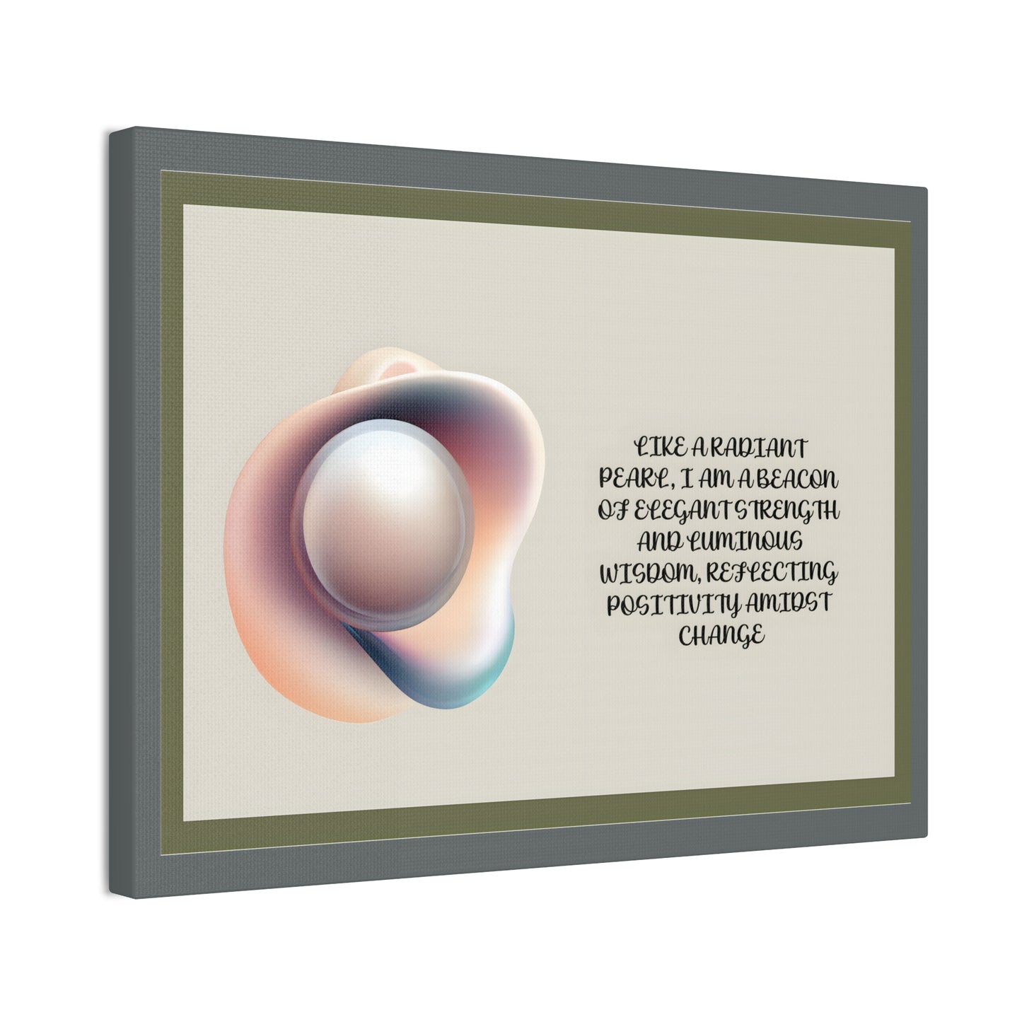 Pearl Essence: Radiant Beacon of Strength Wall Art"