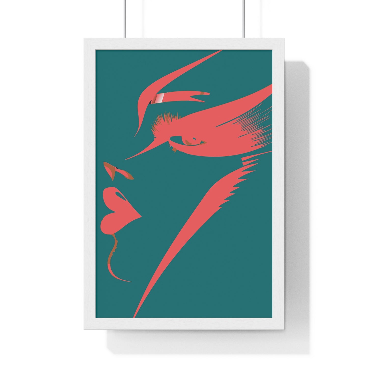 Abstract Female Silhouette Framed Poster - Modern Art for Home Decor