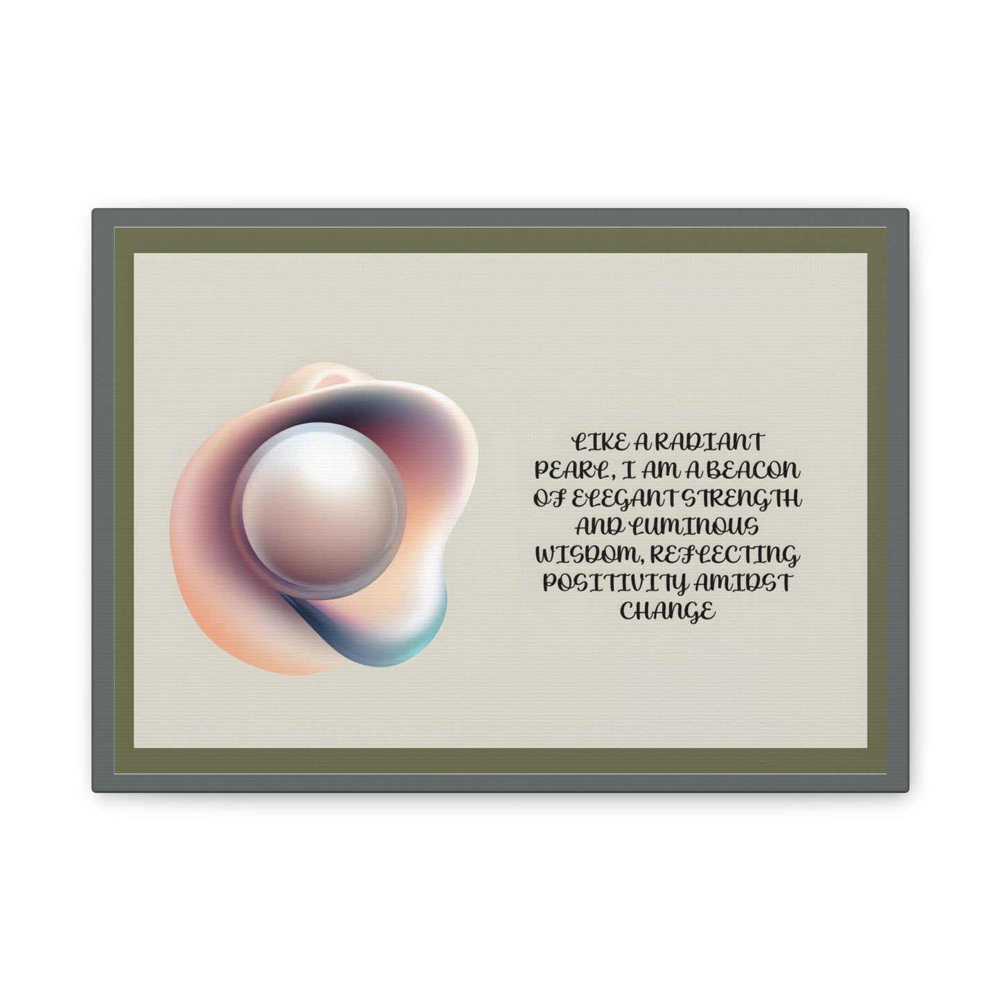 Pearl Essence: Radiant Beacon of Strength Wall Art"