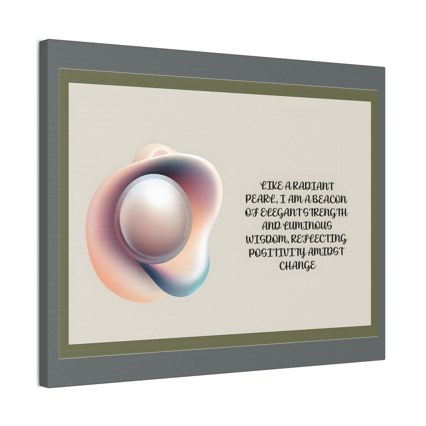 Pearl Essence: Radiant Beacon of Strength Wall Art"