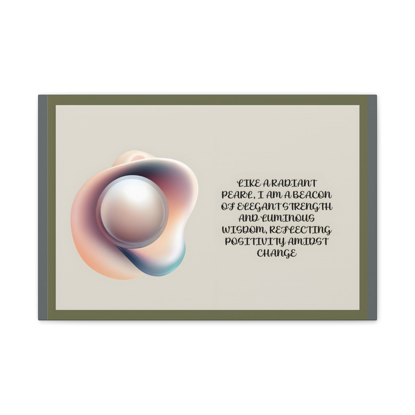 Pearl Essence: Radiant Beacon of Strength Wall Art"