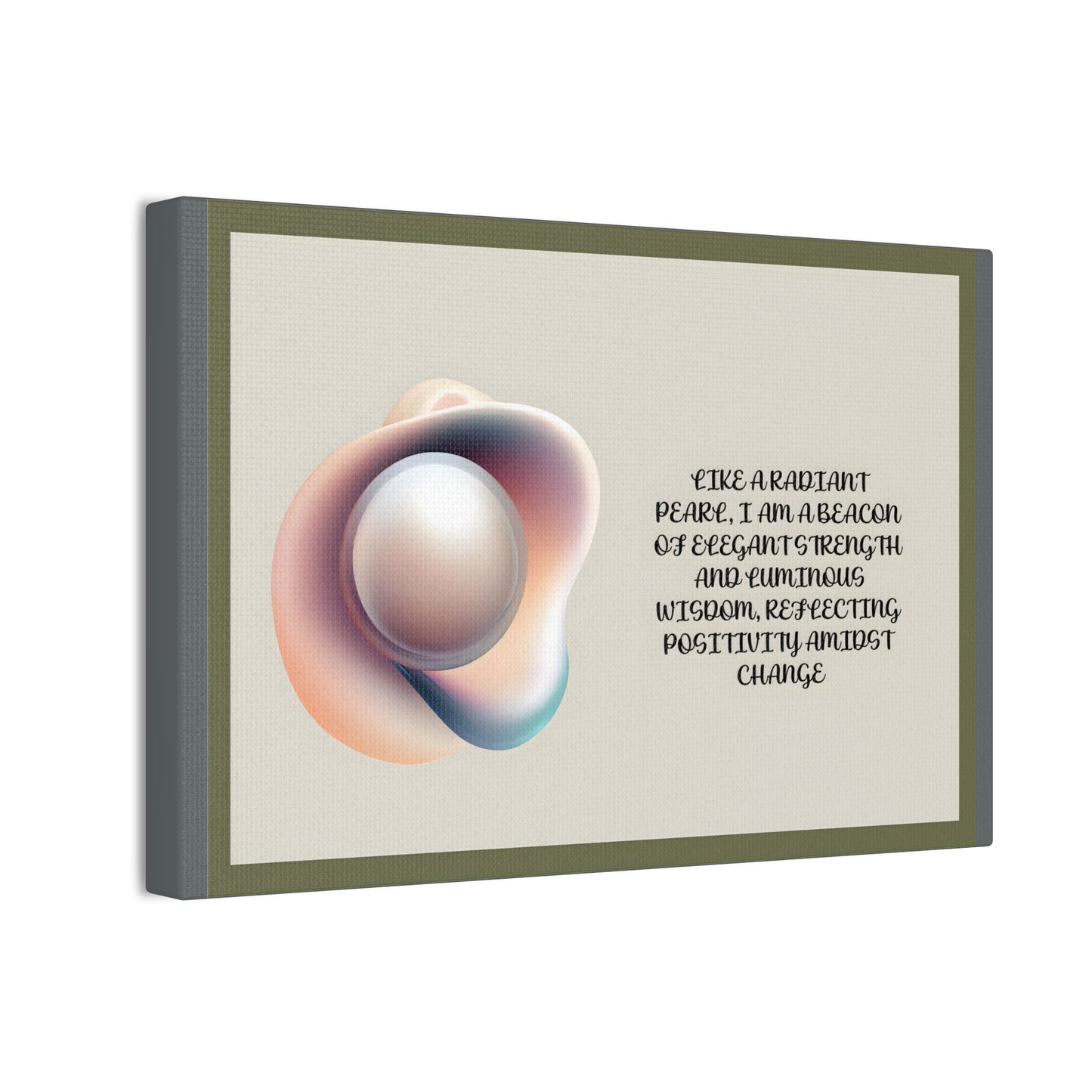 Pearl Essence: Radiant Beacon of Strength Wall Art"