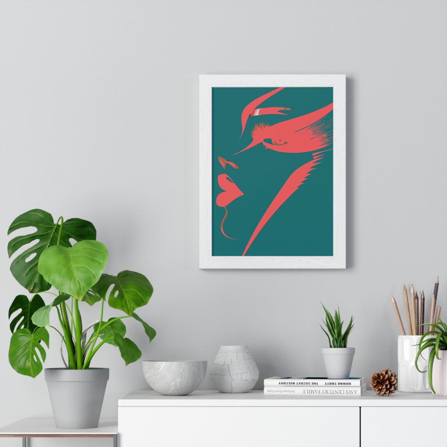 Abstract Female Silhouette Framed Poster - Modern Art for Home Decor