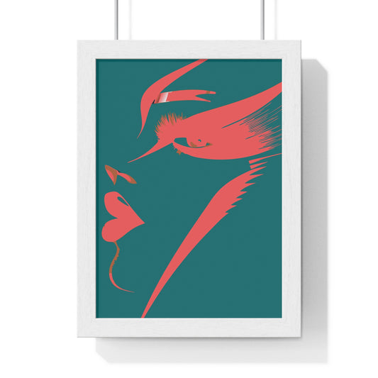 Abstract Female Silhouette Framed Poster - Modern Art for Home Decor