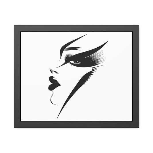 Bold & Futuristic Stylized Female Face Art – High-Contrast Vector Illustration